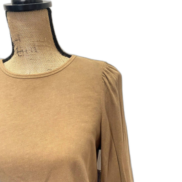NWT Old‎ Navy EveryWear Puff Sleeve Top LS Tee Spiced Saffron Tan Size Small - Picture 2 of 6